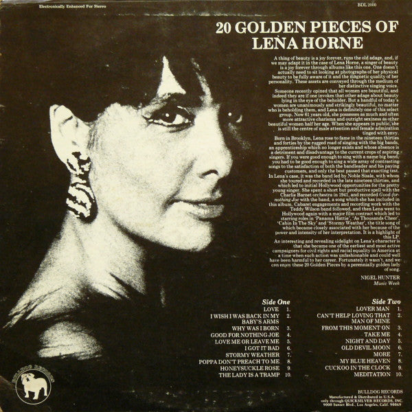 Lena Horne : 20 Golden Pieces Of Lena Horne (LP, Comp, RM)