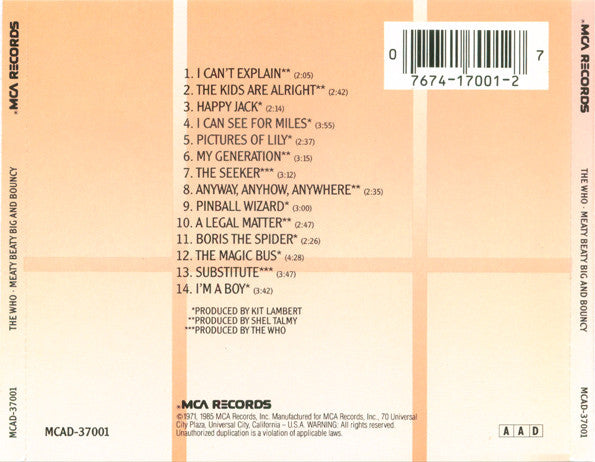 The Who : Meaty Beaty Big And Bouncy (CD, Comp, RE, Lon)