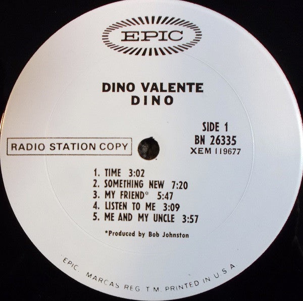 Dino Valente* : Dino Valente (LP, Album, Mono, Promo, Pit)