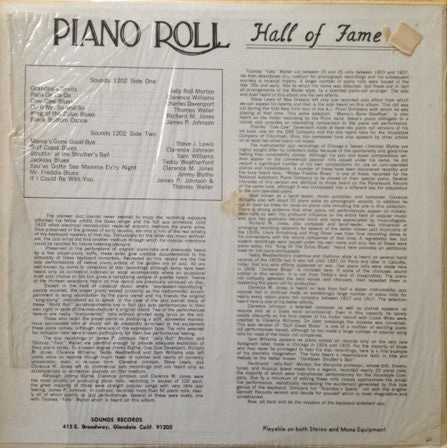 Various : Piano Roll Hall Of Fame (LP, Comp)
