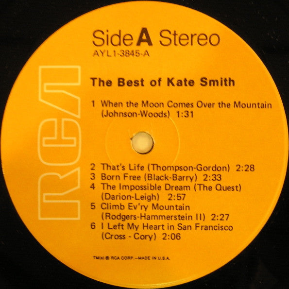 Kate Smith (2) : The Best Of Kate Smith (LP, Comp, RE)
