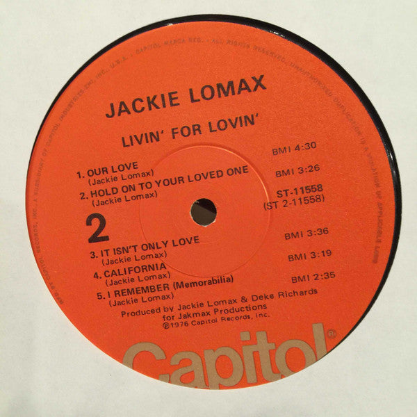Jackie Lomax : Livin' For Lovin' (LP, Album, Los)