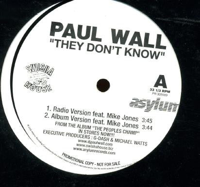 Paul Wall : They Don't Know (12", Promo)