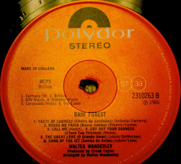 Walter Wanderley : Rain Forest (LP, Album, RE)