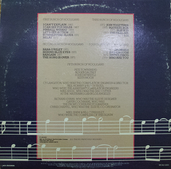 The Who : Hooligans (2xLP, Comp, Club, RCA)