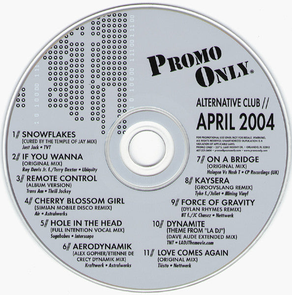 Various : Promo Only // Alternative Club April 2004 (CD, Comp, Promo)