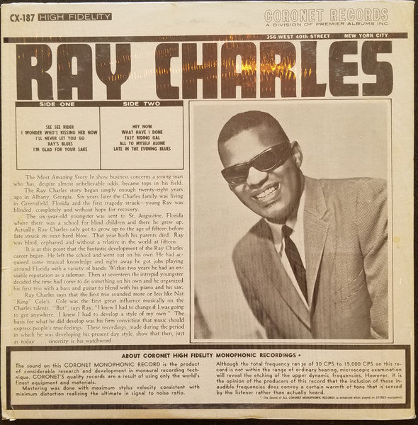 Ray Charles : The Sensational Ray Charles (LP, Comp, Mono, RE, Blu)