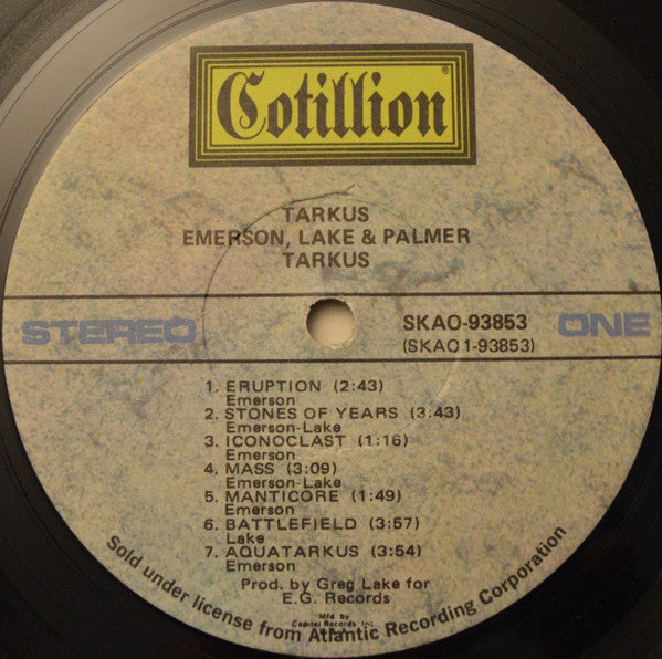 Emerson, Lake & Palmer : Tarkus (LP, Album, Club, Gat)