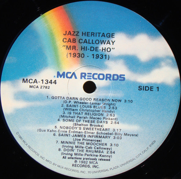Cab Calloway : Mr. Hi. De. Ho. 1930-1931 (LP, Album, Comp, Glo)