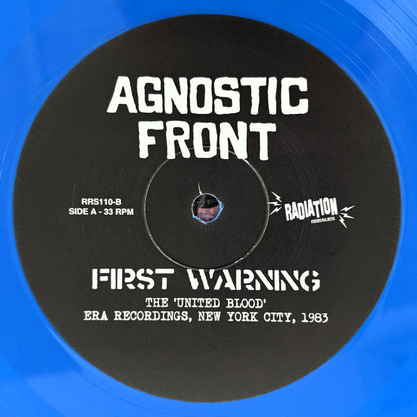 Agnostic Front : First Warning (The 'United Blood' Era Recordings, New York City, 1983) (LP, Comp, Ltd, RP, Blu)