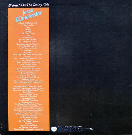 Jesse Winchester : A Touch On The Rainy Side (LP, Album, Los)