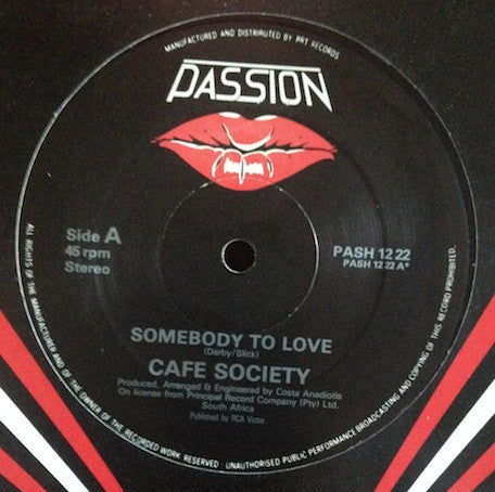 Cafe Society* : Somebody To Love (12", Gen)