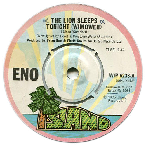 Brian Eno : The Lion Sleeps Tonight (7", Single)