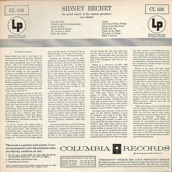 Sidney Bechet : The Grand Master Of The Soprano Saxophone And Clarinet (LP, Mono)