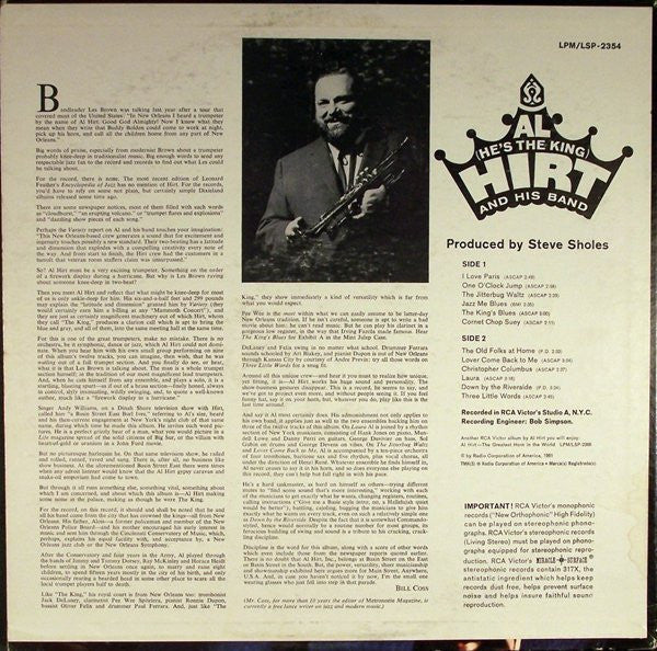 Al Hirt And His Band : Al (He's The King) Hirt And His Band (LP, Album, Roc)