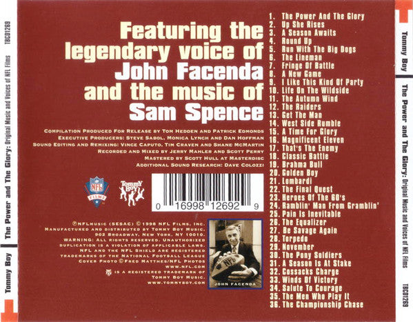 John Facenda And Sam Spence : The Power And The Glory: Original Music And Voices Of NFL Films (CD, Comp)