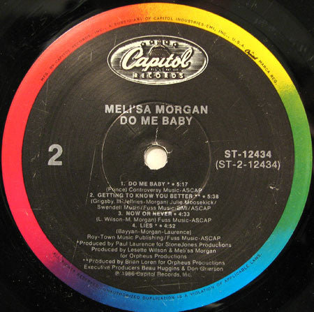 Meli'sa Morgan : Do Me Baby (LP, Album, Spe)