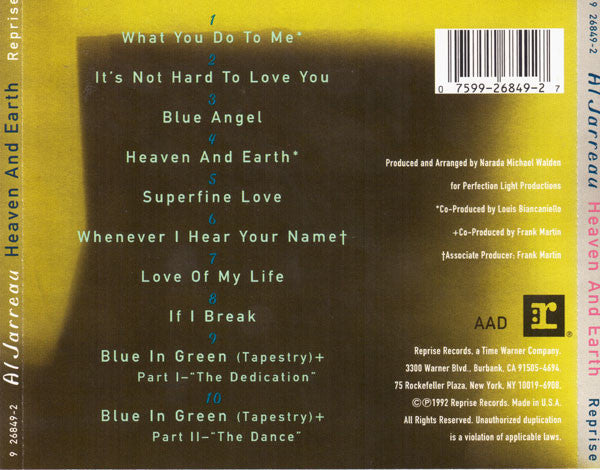 Al Jarreau : Heaven And Earth (CD, Album)