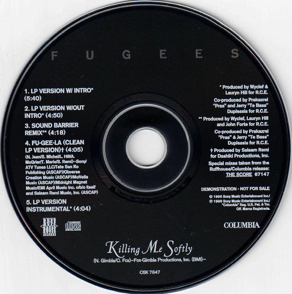 Fugees : Killing Me Softly (CD, Single, Promo)