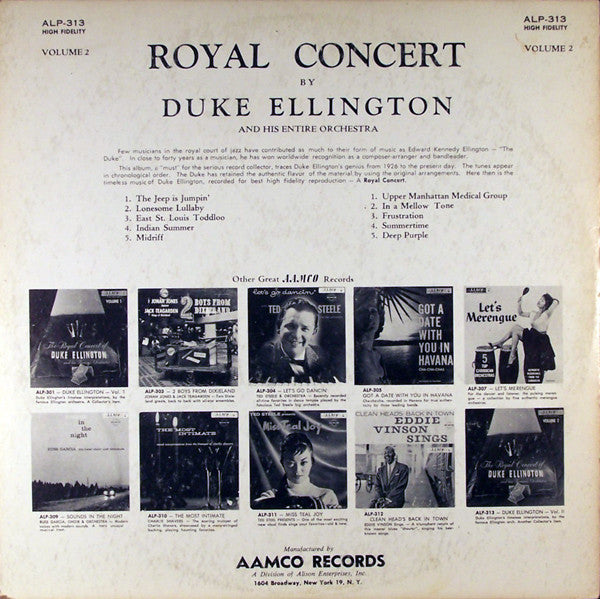 Duke Ellington : The Royal Concert Of Duke Ellington And His Famous Orchestra Volume 2 (LP, Comp, Mono, Dee)