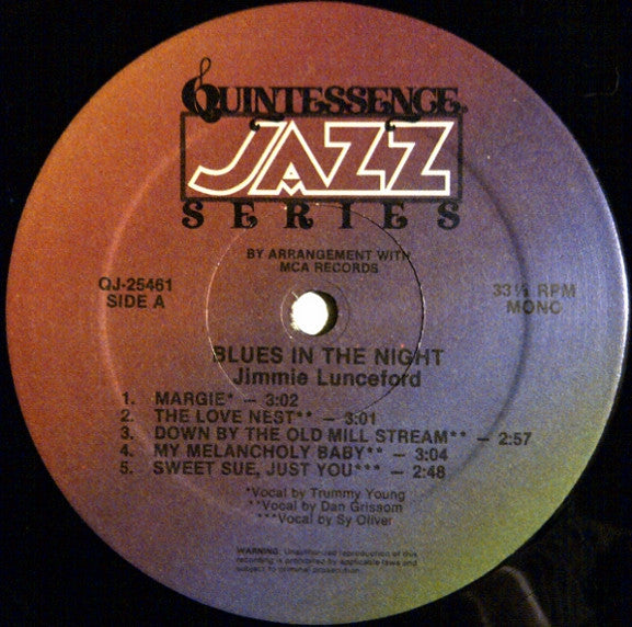 Jimmie Lunceford : Blues In The Night (LP, Comp, Mono)