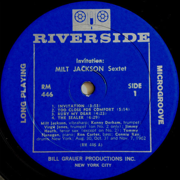 Milt Jackson Sextet : Invitation (LP, Album, Mono)