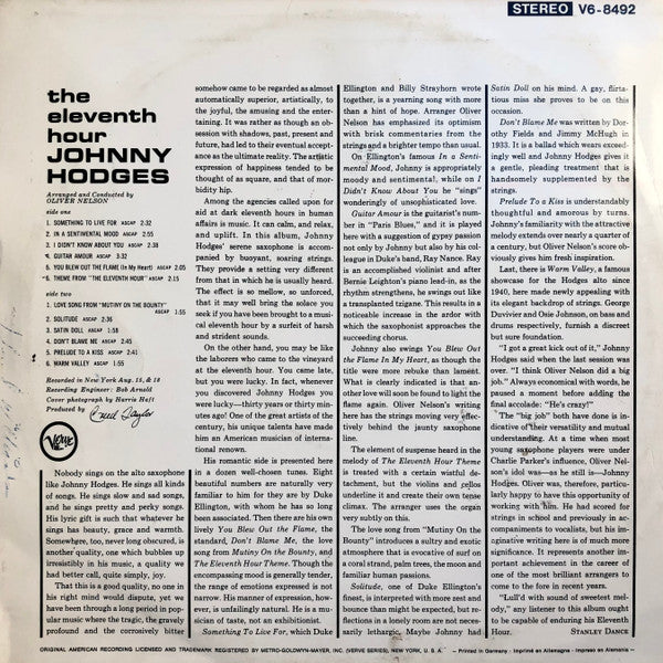 Johnny Hodges : The Eleventh Hour (LP, Album)