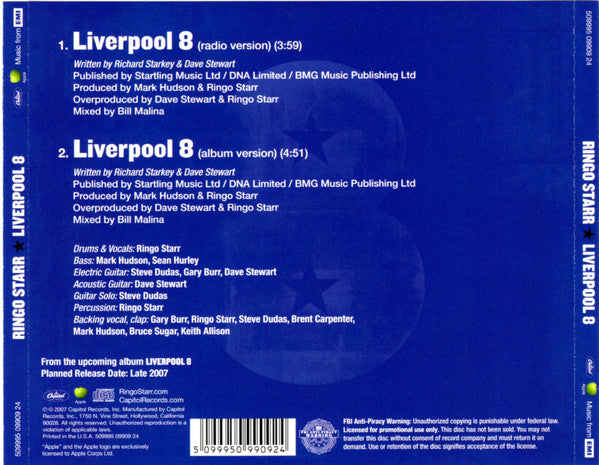 Ringo Starr : Liverpool 8 (CD, Single, Promo)