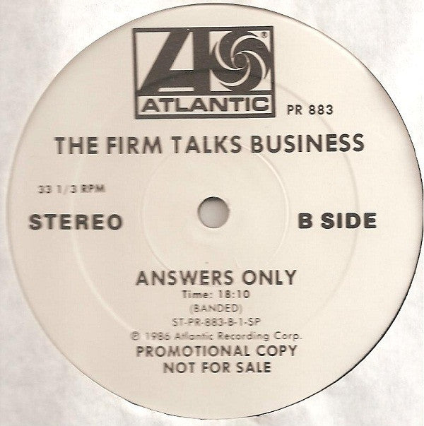 The Firm (7) : The Firm Talks Business (LP, Promo)