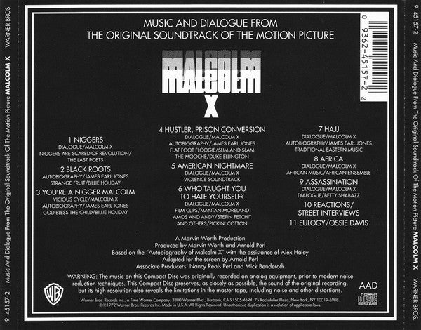 Various : Malcolm X - Music And Dialogue From The Original Soundtrack Of The Motion Picture (CD, Album, RE)