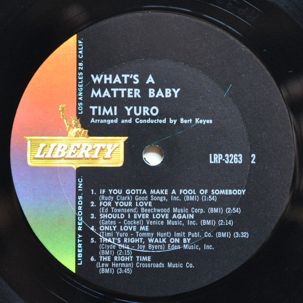 Timi Yuro : What's A Matter Baby (LP, Album, Mono)