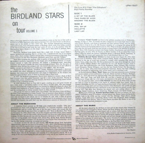 The Birdland Stars : The Birdland Stars On Tour Vol. 1 (LP, Album, Mono)
