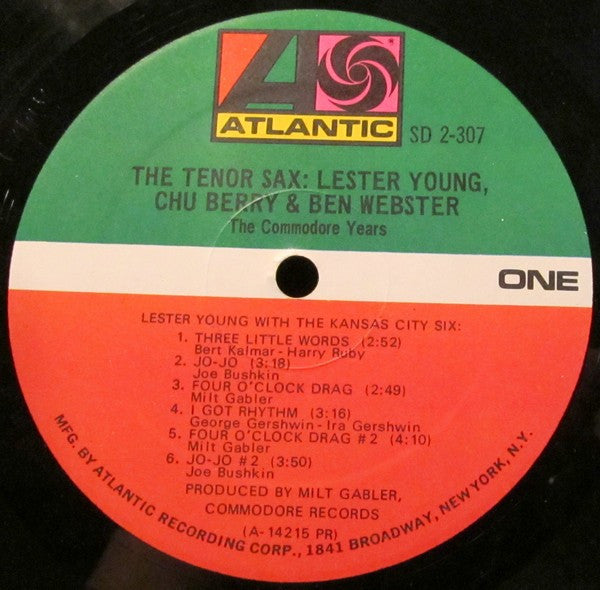 Lester Young, Leon "Chu" Berry & Ben Webster : The Tenor Sax: Lester Young, Chu Berry & Ben Webster (2xLP, Comp, Mono, Pre)