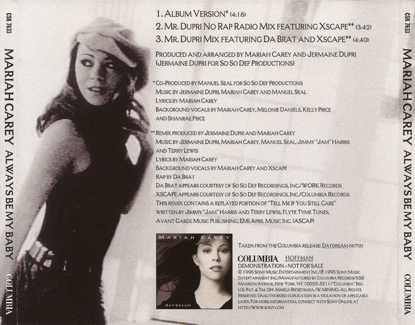 Mariah Carey : Always Be My Baby (CD, Single, Promo)