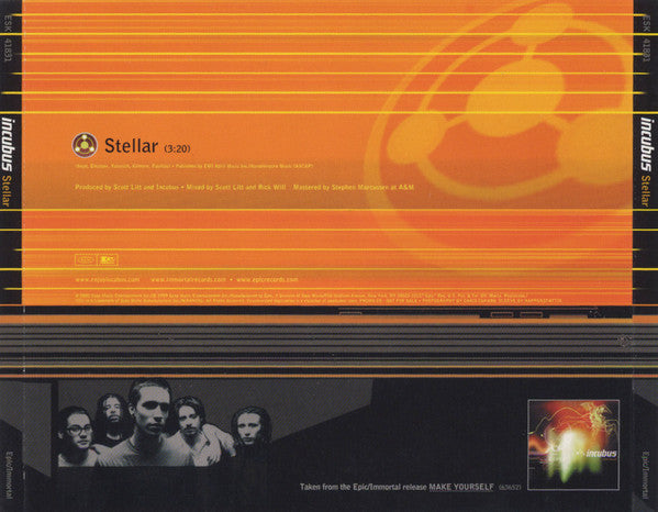 Incubus (2) : Stellar (CD, Single, Promo)