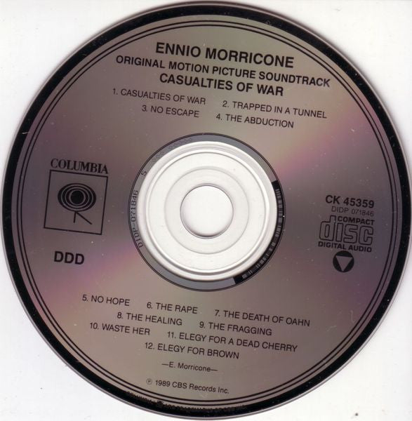 Ennio Morricone : Casualties Of War (Original Motion Picture Soundtrack) (CD, Album)