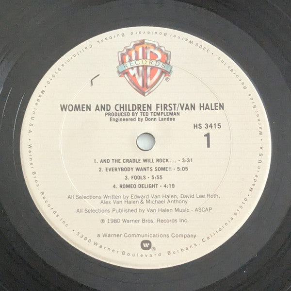 Van Halen : Women And Children First (LP, Club, Col)