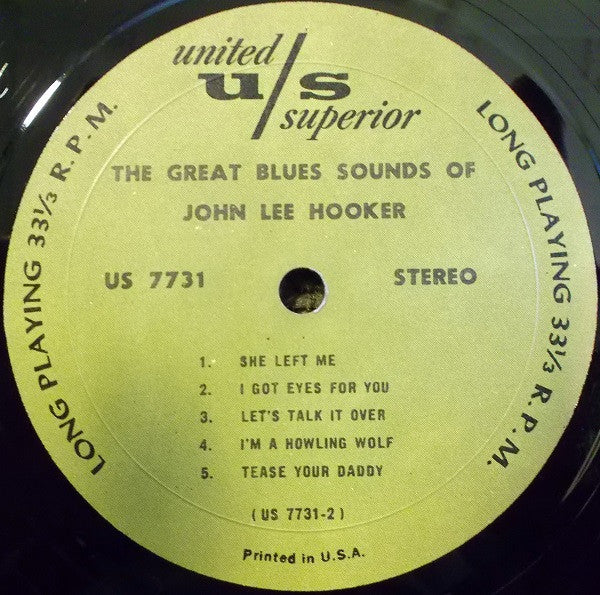 John Lee Hooker : The Great Blues Sounds Of John Lee Hooker (LP, Album, RE)