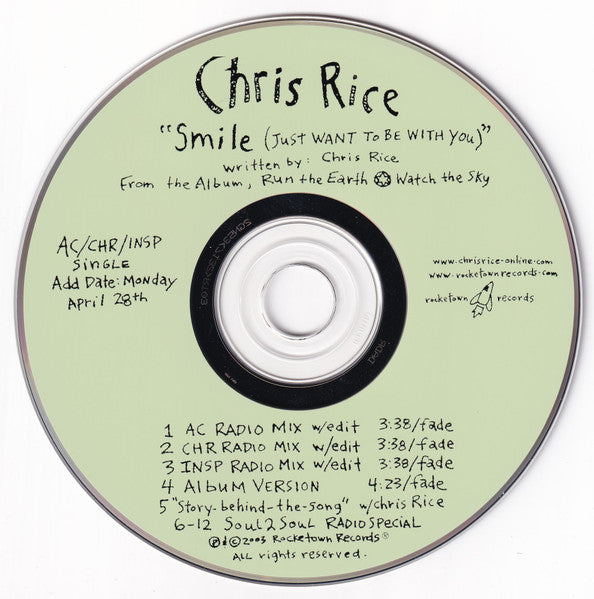 Chris Rice : Smile (Just Want To Be With You) / Soul 2 Soul Radio Special (CD, Single, Promo)