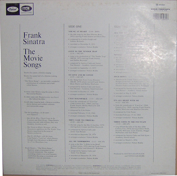Frank Sinatra : The Movie Songs (LP, Comp, RE)