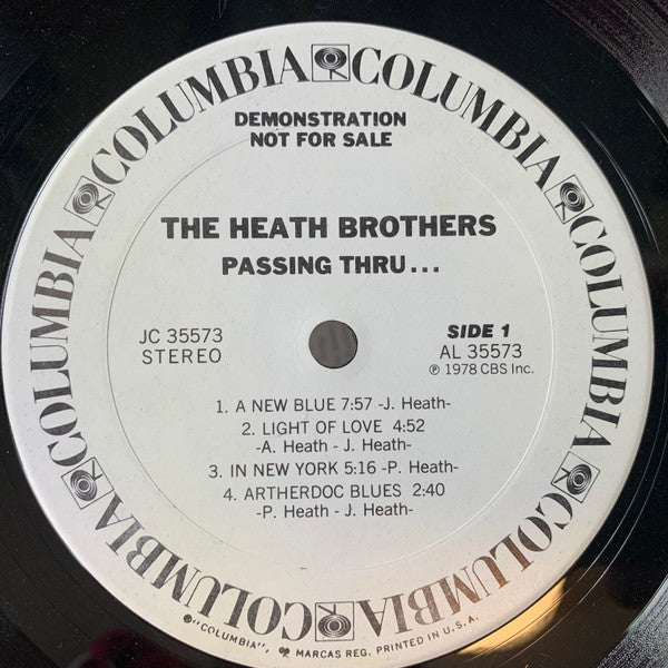 The Heath Brothers : Passing Thru... (LP, Album, Promo)