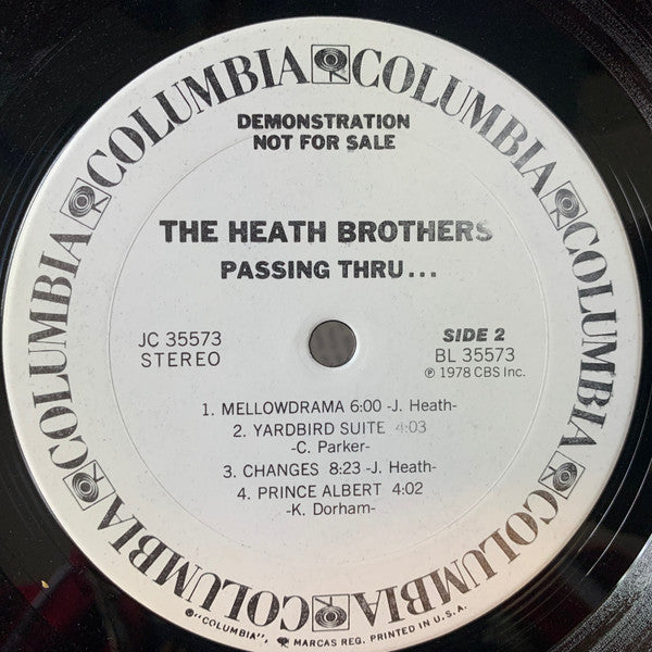 The Heath Brothers : Passing Thru... (LP, Album, Promo)