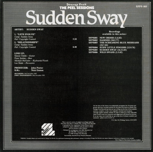Sudden Sway : The Peel Sessions (12")