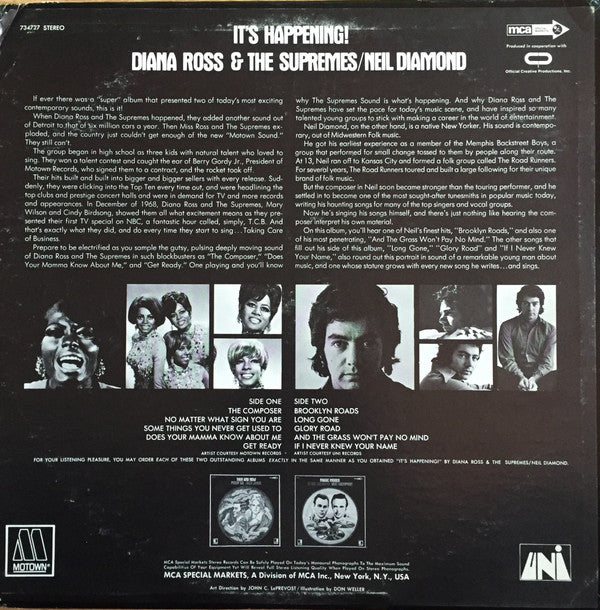 Diana Ross & The Supremes* / Neil Diamond : It's Happening! (LP, Comp)