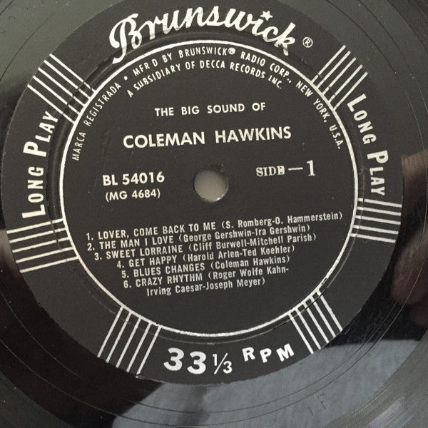 Coleman Hawkins and Ben Webster : The Big Sounds Of Coleman Hawkins And Ben Webster (LP, Comp)