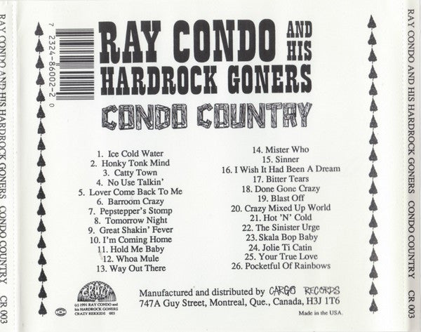 Ray Condo & His Hardrock Goners : Condo Country (CD, Album)