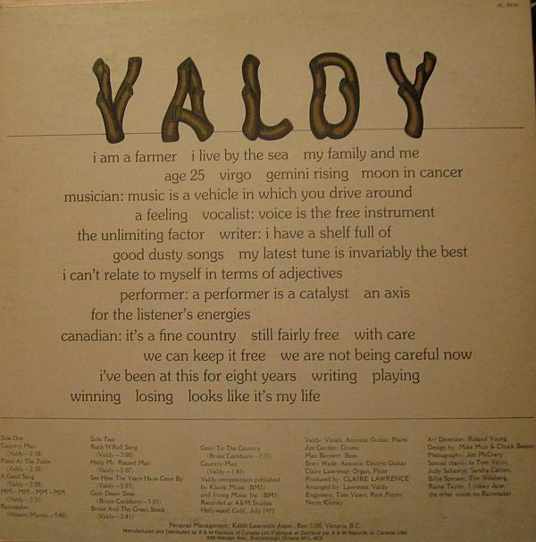 Valdy : Country Man (LP, Album)