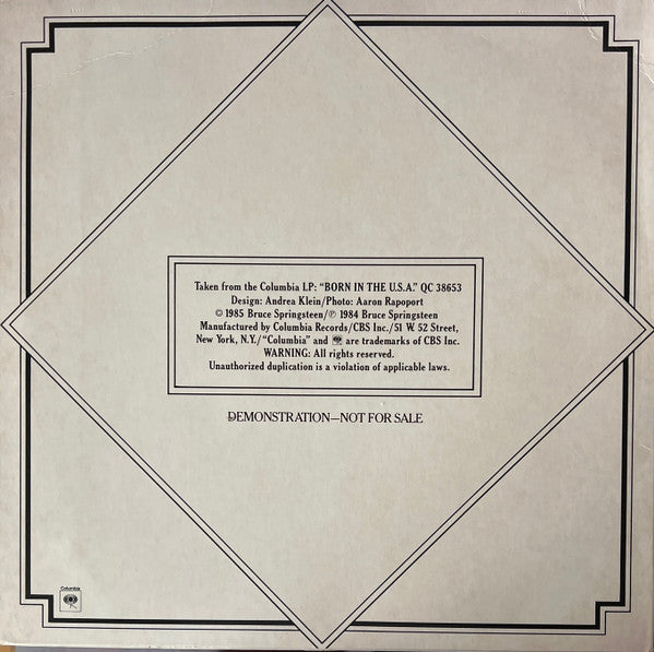 Bruce Springsteen : Glory Days (12", Promo)