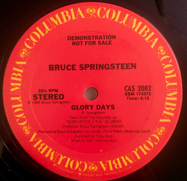 Bruce Springsteen : Glory Days (12", Promo)