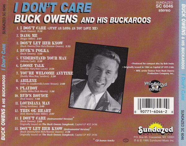 Buck Owens And His Buckaroos : I Don't Care (CD, Album, RE)